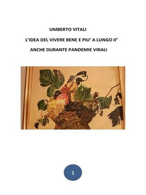 cover image of L'idea del vivere bene e più a lungo--II°